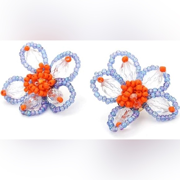 Mango Beaded Floral Earrings - Picture 1 of 2